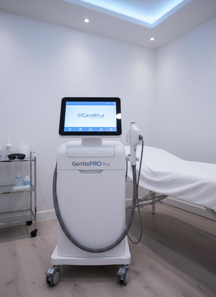 Candela GentlePRO Plus laser hair removal machine in a spa setting